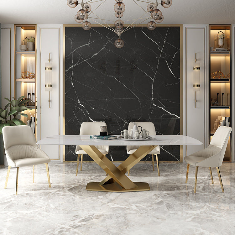 Glam Style Rectangle Table Set 1/4/5/6 Pieces Dining Set for Home Use Clearhalo 'Dining Room Sets' 'Dining Tables & Seating' 'dining_room_set' 'furn' 'furn_dining_room_set' 'Furniture' 'Kitchen & Dining Furniture' 6464516