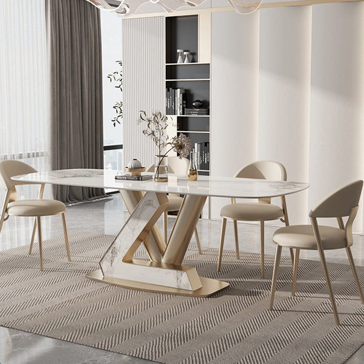 Set da tavolo rettangolo in stile glam 1/4/5/7/9 pezzi set da pranzo per uso domestico