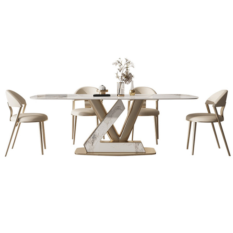 Set da tavolo rettangolo in stile glam 1/4/5/7/9 pezzi set da pranzo per uso domestico