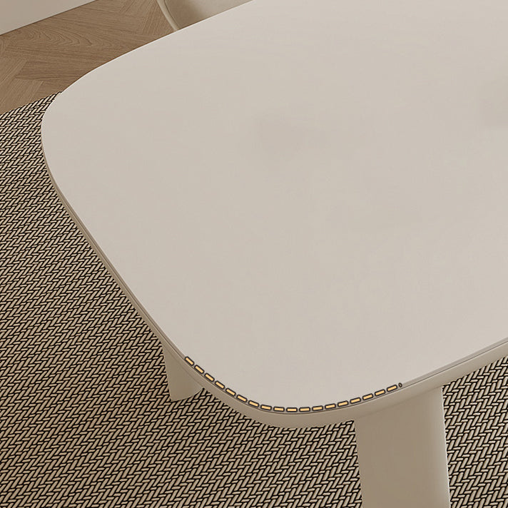 モダンなダイニングセット1/3/5 PCS布張りの椅子付きの焼結石ダイニングテーブル