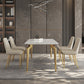 Glam Dining Table Set 1/5/7 Pcs Sintered Stone and Metal Dining Table with Armless Chairs Clearhalo 'Dining Room Sets' 'Dining Tables & Seating' 'dining_room_set' 'furn' 'furn_dining_room_set' 'Furniture' 'Kitchen & Dining Furniture' 6464588