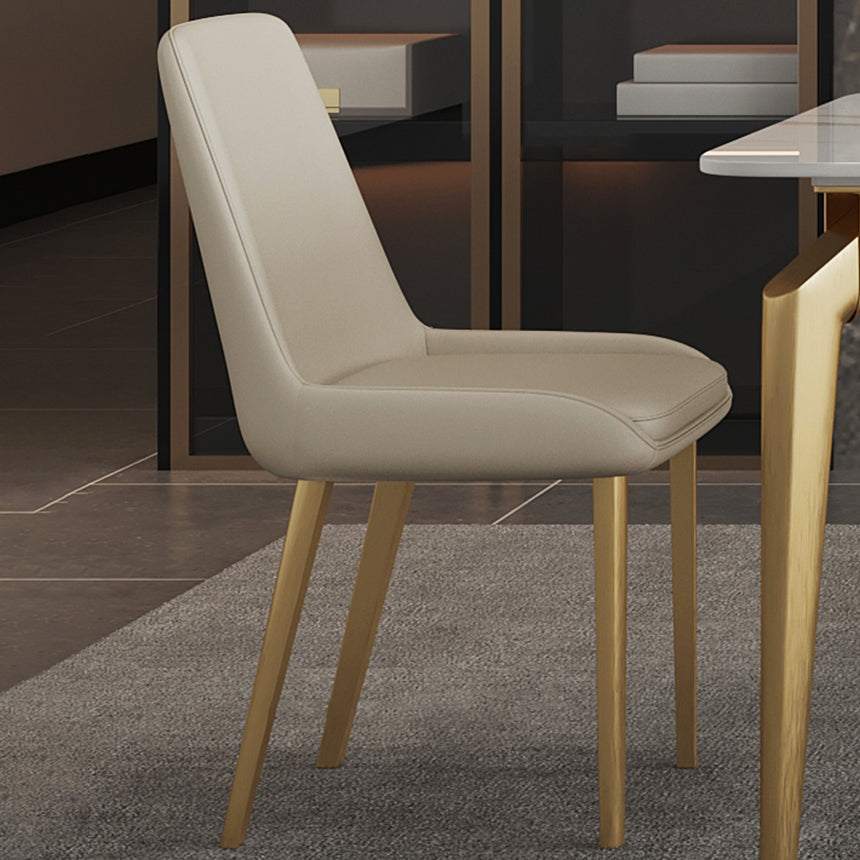 Glam Dining Table Set 1/5/7 Pcs Sintered Stone and Metal Dining Table with Armless Chairs Clearhalo 'Dining Room Sets' 'Dining Tables & Seating' 'dining_room_set' 'furn' 'furn_dining_room_set' 'Furniture' 'Kitchen & Dining Furniture' 6464590