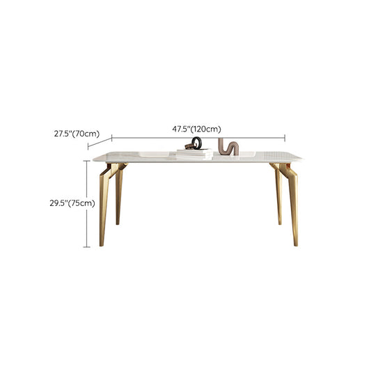 Glam Dining Table Set 1/5/7 Pcs Sintered Stone and Metal Dining Table with Armless Chairs Clearhalo 'Dining Room Sets' 'Dining Tables & Seating' 'dining_room_set' 'furn' 'furn_dining_room_set' 'Furniture' 'Kitchen & Dining Furniture' 6464591