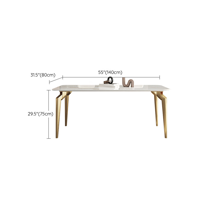 Glam Dining Table Set 1/5/7 Pcs Sintered Stone and Metal Dining Table with Armless Chairs Clearhalo 'Dining Room Sets' 'Dining Tables & Seating' 'dining_room_set' 'furn' 'furn_dining_room_set' 'Furniture' 'Kitchen & Dining Furniture' 6464593