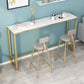 Glam 1/3 Pieces Bar Table Set Rectangle Stone Counter Table with Stools for Milk Tea Shop Clearhalo 'Bar Furniture' 'furn' 'furn_home_bar_bar_sets' 'Furniture' 'Home Bars & Bar Sets' 'home_bar_bar_sets' 'Kitchen & Dining Furniture' 6464598
