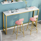 Glam 1/3 Pieces Bar Table Set Rectangle Stone Counter Table with Stools for Milk Tea Shop Clearhalo 'Bar Furniture' 'furn' 'furn_home_bar_bar_sets' 'Furniture' 'Home Bars & Bar Sets' 'home_bar_bar_sets' 'Kitchen & Dining Furniture' 6464601
