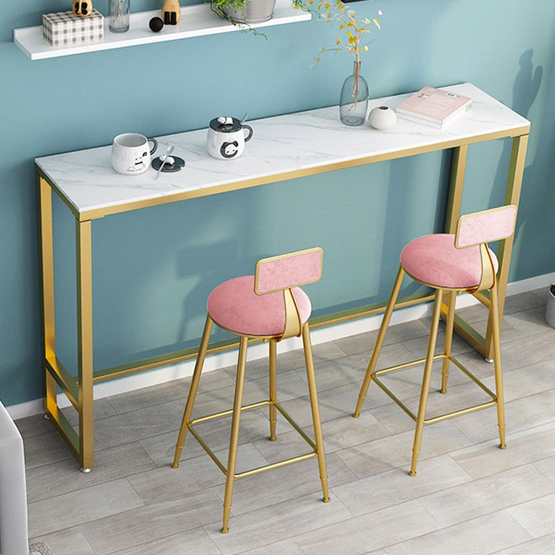 Glam 1/3 Pieces Bar Table Set Rectangle Stone Counter Table with Stools for Milk Tea Shop Clearhalo 'Bar Furniture' 'furn' 'furn_home_bar_bar_sets' 'Furniture' 'Home Bars & Bar Sets' 'home_bar_bar_sets' 'Kitchen & Dining Furniture' 6464601