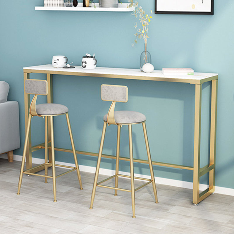 Glam 1/3 Pieces Bar Table Set Rectangle Stone Counter Table with Stools for Milk Tea Shop Clearhalo 'Bar Furniture' 'furn' 'furn_home_bar_bar_sets' 'Furniture' 'Home Bars & Bar Sets' 'home_bar_bar_sets' 'Kitchen & Dining Furniture' 6464604