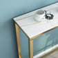 Glam 1/3 Pieces Bar Table Set Rectangle Stone Counter Table with Stools for Milk Tea Shop Clearhalo 'Bar Furniture' 'furn' 'furn_home_bar_bar_sets' 'Furniture' 'Home Bars & Bar Sets' 'home_bar_bar_sets' 'Kitchen & Dining Furniture' 6464606