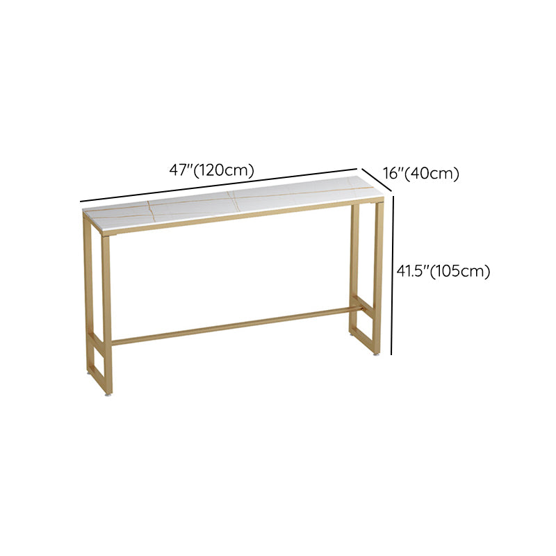 Glam 1/3 Pieces Bar Table Set Rectangle Stone Counter Table with Stools for Milk Tea Shop Clearhalo 'Bar Furniture' 'furn' 'furn_home_bar_bar_sets' 'Furniture' 'Home Bars & Bar Sets' 'home_bar_bar_sets' 'Kitchen & Dining Furniture' 6464611