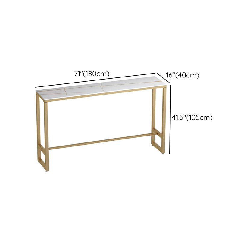 Glam 1/3 Pieces Bar Table Set Rectangle Stone Counter Table with Stools for Milk Tea Shop Clearhalo 'Bar Furniture' 'furn' 'furn_home_bar_bar_sets' 'Furniture' 'Home Bars & Bar Sets' 'home_bar_bar_sets' 'Kitchen & Dining Furniture' 6464613
