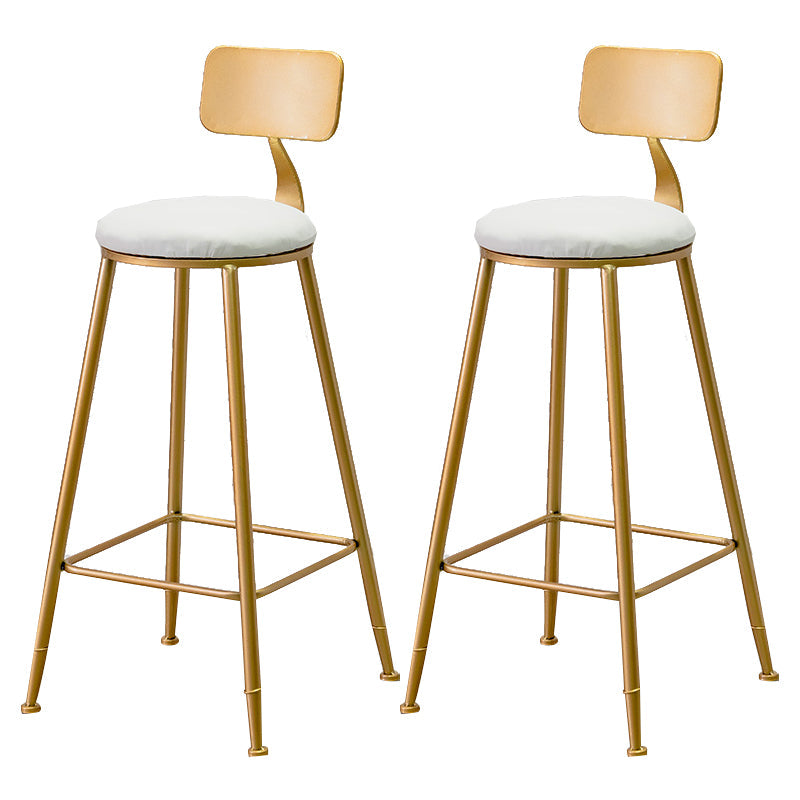 Contemporary Table and Stool Set 1/2/3/5 Pieces Pub Dining Set White-Gold 30"H Stools (Set of 2) Clearhalo 'Bar Furniture' 'furn' 'furn_home_bar_bar_sets' 'Furniture' 'Home Bars & Bar Sets' 'home_bar_bar_sets' 'Kitchen & Dining Furniture' 6464652
