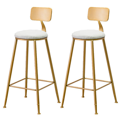Contemporary Table and Stool Set 1/2/3/5 Pieces Pub Dining Set White-Gold 30"H Stools (Set of 2) Clearhalo 'Bar Furniture' 'furn' 'furn_home_bar_bar_sets' 'Furniture' 'Home Bars & Bar Sets' 'home_bar_bar_sets' 'Kitchen & Dining Furniture' 6464652