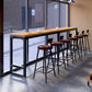 1/7 Pieces Bar Table Set Industrial Style Rectangle Solid Wood Pub Set