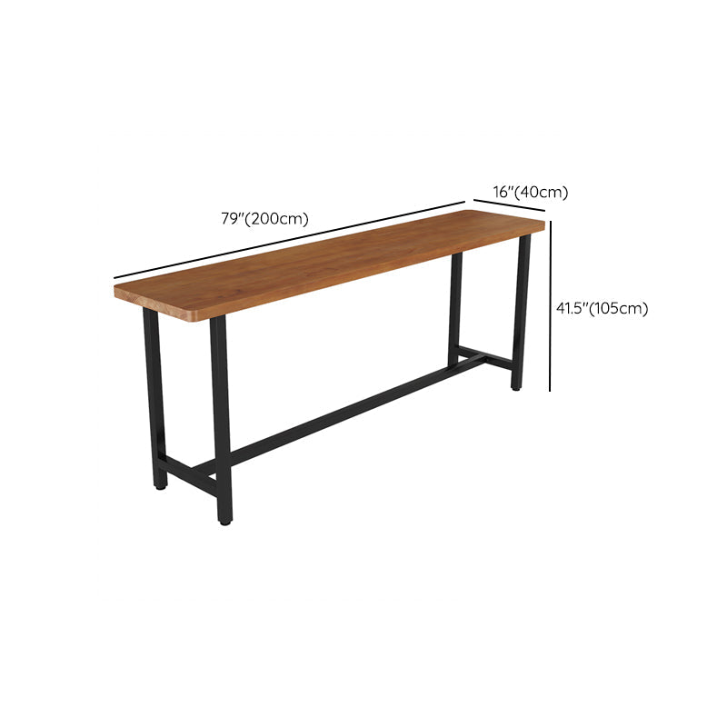 Industrial Rectangle Bar Table Set 1/9 Pieces Solid Wood Bistro Set for Indoor