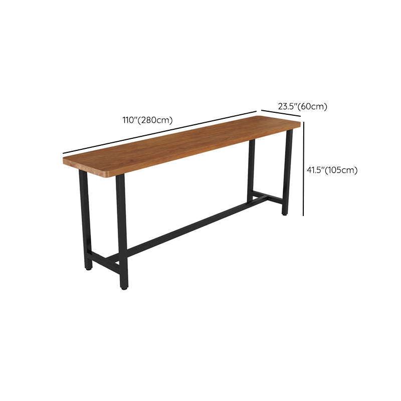 Industrial Rectangle Bar Table Set 1/9 Pieces Solid Wood Bistro Set for Indoor