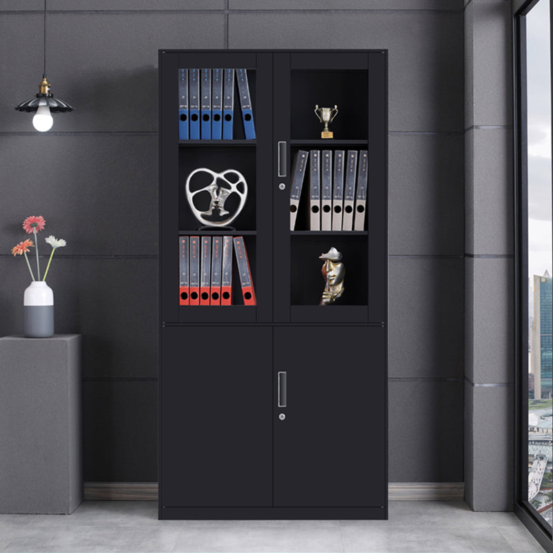 Classical Vertical File Cabinet Metal Filing Cabinet with Storage Shelves Black Clearhalo 'Filing Cabinets' 'filling_cabinets' 'furn' 'furn_filling_cabinets' 'Furniture' 'Office Furniture' 6466811