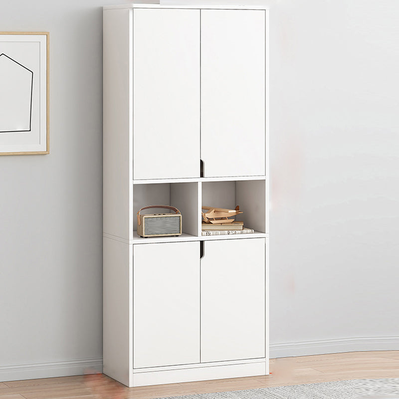 Contemporary Filing Cabinet Storage Shelves Glass Detail Wood File Cabinet 23.6"L x 11.8"W x 72.0"H White Wood Clearhalo 'Filing Cabinets' 'filling_cabinets' 'furn' 'furn_filling_cabinets' 'Furniture' 'Office Furniture' 6466847
