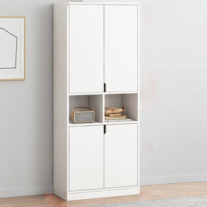 Contemporary Filing Cabinet Storage Shelves Glass Detail Wood File Cabinet 23.6"L x 11.8"W x 72.0"H White Wood Clearhalo 'Filing Cabinets' 'filling_cabinets' 'furn' 'furn_filling_cabinets' 'Furniture' 'Office Furniture' 6466847