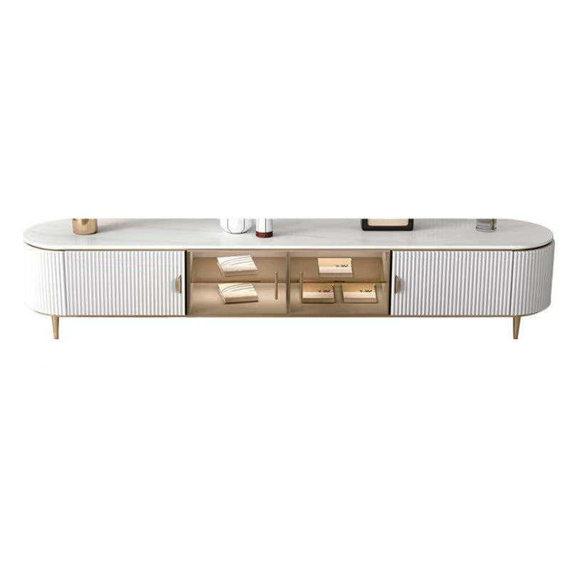Contemporary Enclosed Storage TV Console Stone TV Stand Console with Legs 71"L x 16"W x 20.5"H Clearhalo 'furn' 'furn_tv_stands_entertainment_centers' 'Furniture' 'Living Room Furniture' 'TV Stands & Entertainment Centers' 'TV Stands & Media Storage Furniture' 'tv_stands_entertainment_centers' 6468495