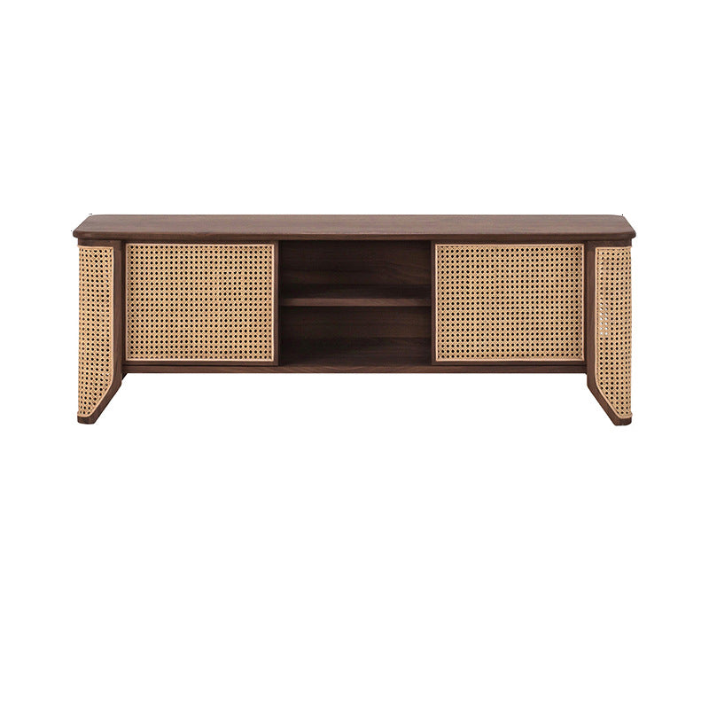 Solid Wood TV Media Console Scandinavian TV Stand for Living Room Nut-Brown Clearhalo 'furn' 'furn_tv_stands_entertainment_centers' 'Furniture' 'Living Room Furniture' 'TV Stands & Entertainment Centers' 'TV Stands & Media Storage Furniture' 'tv_stands_entertainment_centers' 6468553