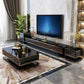 Glam Glass Stand Console Enclosed Storage Media Console with Drawers Clearhalo 'furn' 'furn_tv_stands_entertainment_centers' 'Furniture' 'Living Room Furniture' 'TV Stands & Entertainment Centers' 'TV Stands & Media Storage Furniture' 'tv_stands_entertainment_centers' 6468599