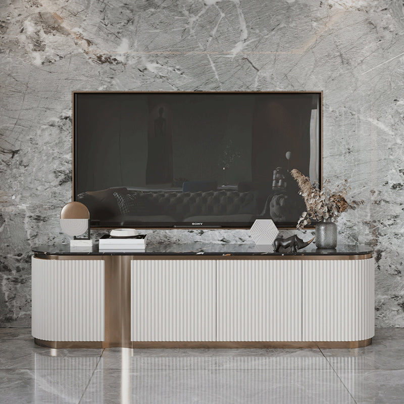 Contemporary Enclosed Storage TV Console Marble TV Stand Console with Doors Clearhalo 'furn' 'furn_tv_stands_entertainment_centers' 'Furniture' 'Living Room Furniture' 'TV Stands & Entertainment Centers' 'TV Stands & Media Storage Furniture' 'tv_stands_entertainment_centers' 6468637