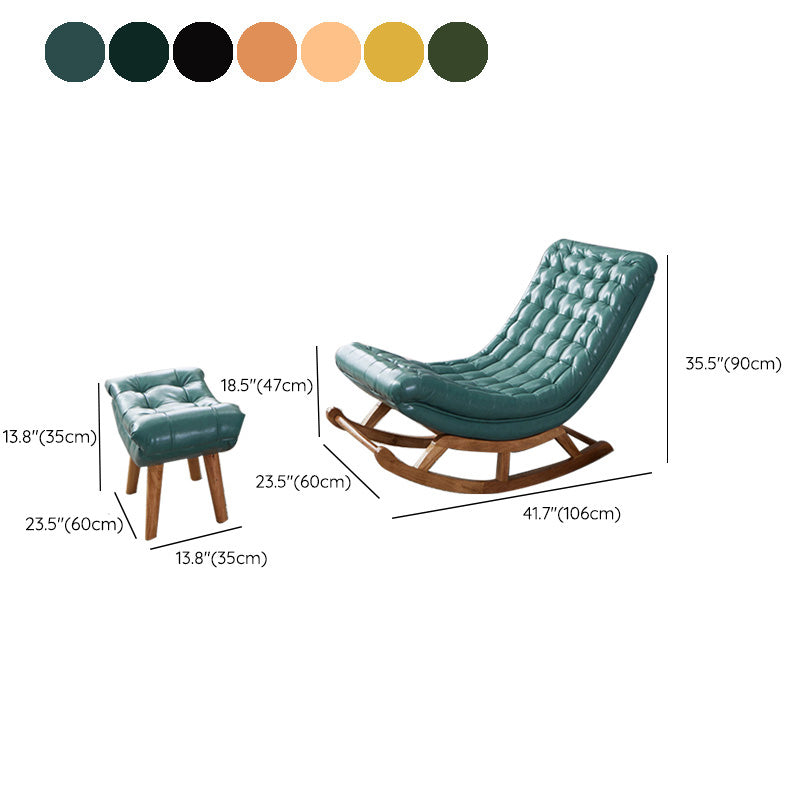 Chaise à bascule moderne en cuir en cuir