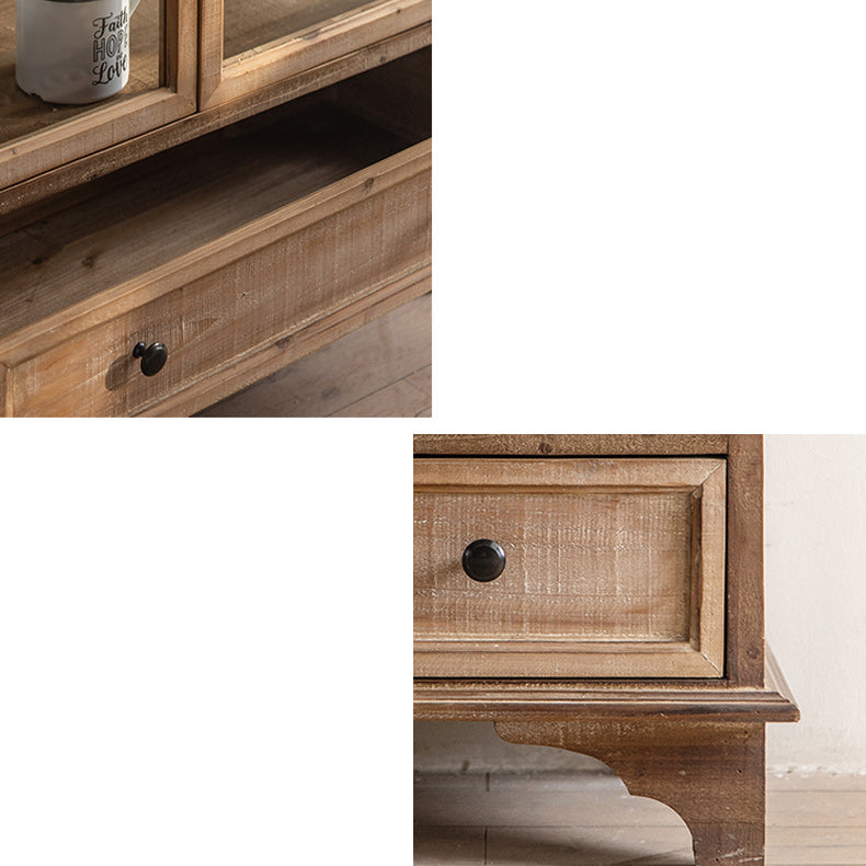 Tradizionale per appunti in legno Porte in vetro armadio di stoccaggio con porte