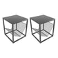 1 Shelf Metal Nightstand Industrial Open Storage Night Table ,17.7" Tall Black 2 Piece Set Clearhalo 'Bedroom Furniture' 'furn' 'furn_night_stand' 'Furniture' 'night_stand' 'Nightstands' 6469861