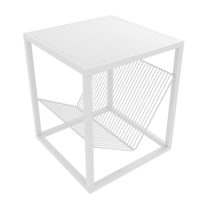 1 Shelf Metal Nightstand Industrial Open Storage Night Table ,17.7" Tall White 1 Piece Clearhalo 'Bedroom Furniture' 'furn' 'furn_night_stand' 'Furniture' 'night_stand' 'Nightstands' 6469863