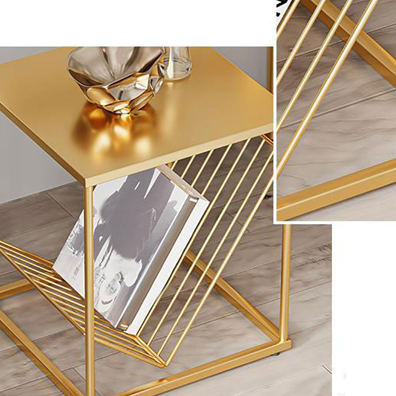 1 Shelf Metal Nightstand Industrial Open Storage Night Table ,17.7" Tall Clearhalo 'Bedroom Furniture' 'furn' 'furn_night_stand' 'Furniture' 'night_stand' 'Nightstands' 6469868