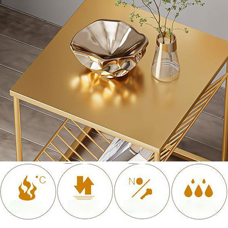 1 Shelf Metal Nightstand Industrial Open Storage Night Table ,17.7" Tall Clearhalo 'Bedroom Furniture' 'furn' 'furn_night_stand' 'Furniture' 'night_stand' 'Nightstands' 6469870