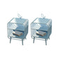 2 Shelves Metal Nightstand Contemporary Open Storage Night Table ,24.8" Tall