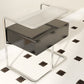 1 Shelf Glass Top Nightstand Contemporary Drawer Storage Night Table ,20.5" Tall