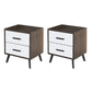 Contemporary Bed Nightstand Engineered Wood Night Table with Drawers