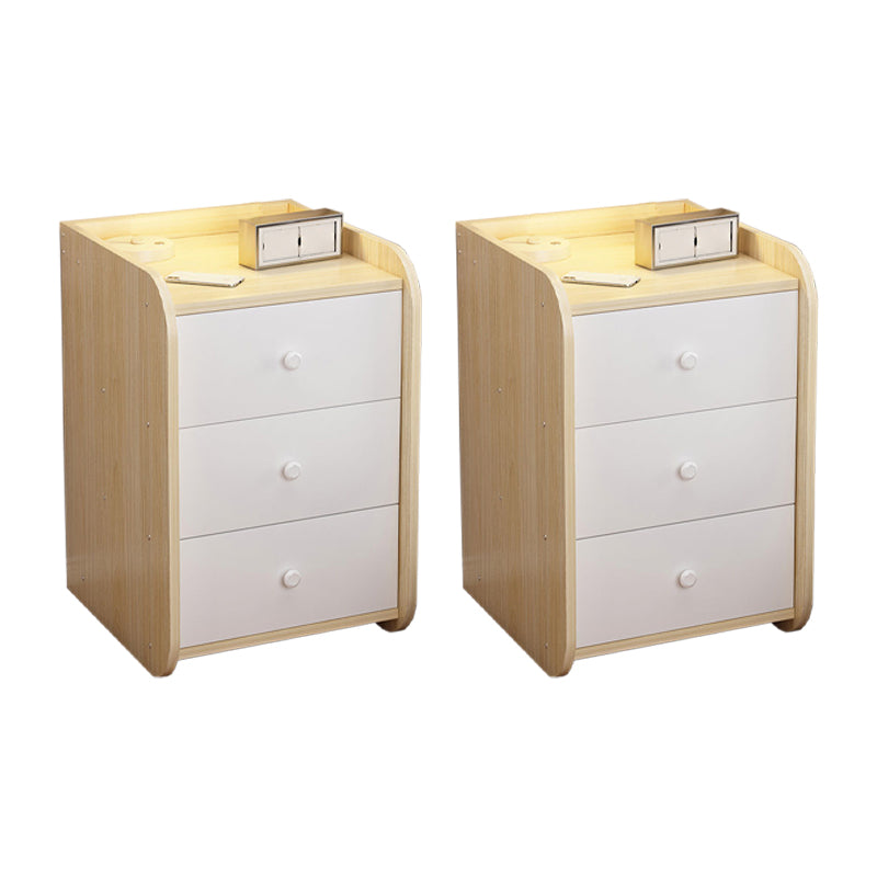 Engineered Wood Bed Nightstand Modern Accent Table Nightstand for Bedroom Wood 2 Piece Set 3 Clearhalo 'Bedroom Furniture' 'furn' 'furn_night_stand' 'Furniture' 'night_stand' 'Nightstands' 6470052