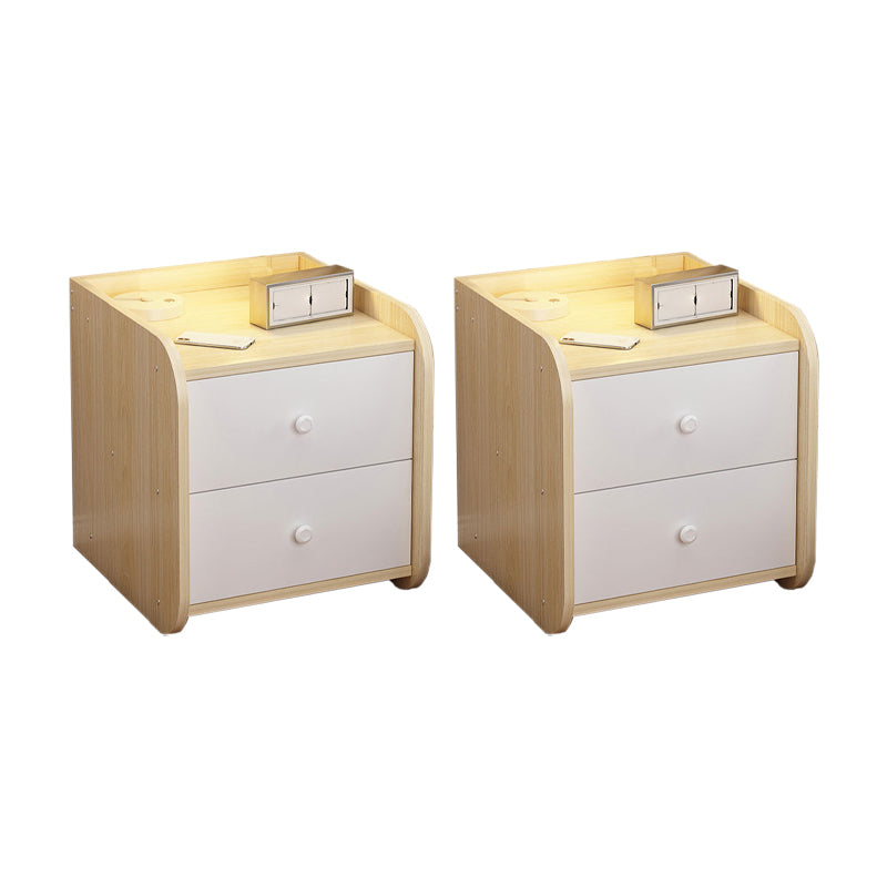 Engineered Wood Bed Nightstand Modern Accent Table Nightstand for Bedroom Wood 2 Piece Set 2 Clearhalo 'Bedroom Furniture' 'furn' 'furn_night_stand' 'Furniture' 'night_stand' 'Nightstands' 6470060