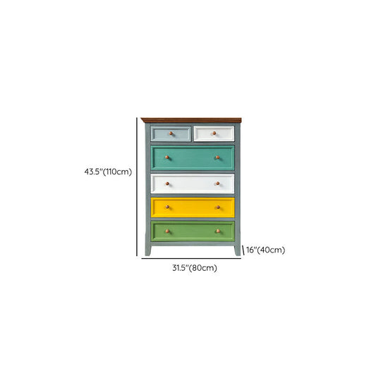 Vertical Nautical Storage Chest Bedroom Solid Wood Chest with Drawers