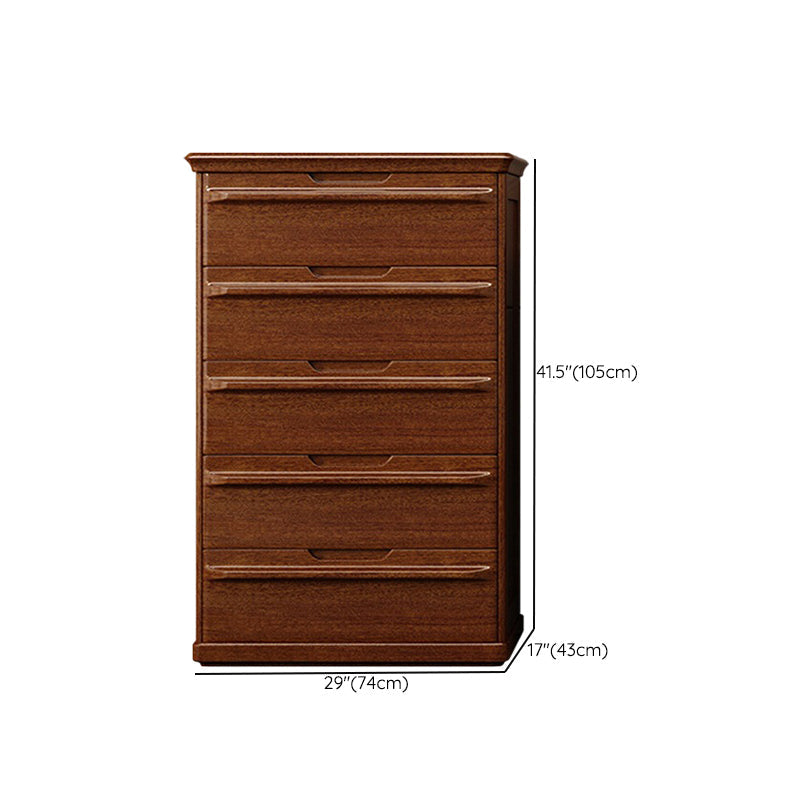Contemporary Walnut Wood Storage Chest Vertical Chest in Brown with Drawers Clearhalo 'Bedroom Furniture' 'Dressers & Chests' 'dressers_chests' 'furn' 'furn_dressers_chests' 'Furniture' 6470415
