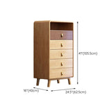 Glam Solid Wood Storage Chest Home Vertical Chest with Drawers