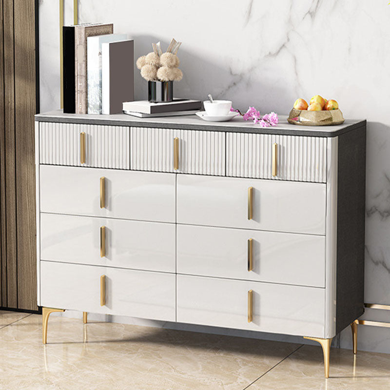 Stone Glam Storage Chest Bedroom White Chest with Metal Legs https: res.litfad.com site img item 2022 10 14 6470455 1200x1200.jpg Clearhalo 'Bedroom Furniture' 'Dressers & Chests' 'dressers_chests' 'furn' 'furn_dressers_chests' 'Furniture' 6470455