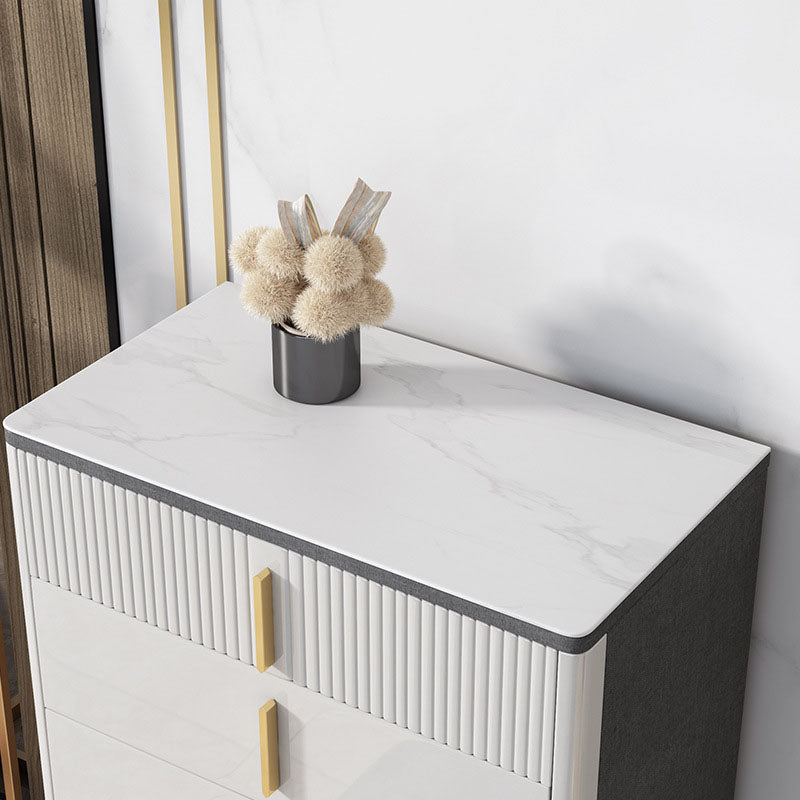 Stone Glam Storage Chest Bedroom White Chest with Metal Legs Clearhalo 'Bedroom Furniture' 'Dressers & Chests' 'dressers_chests' 'furn' 'furn_dressers_chests' 'Furniture' 6470459