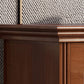 Cassetta portaoggetti moderna in legno di gomma per camera da letto, marrone con cassetti