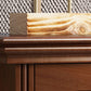 Cassetta portaoggetti moderna in legno di gomma per camera da letto, marrone con cassetti