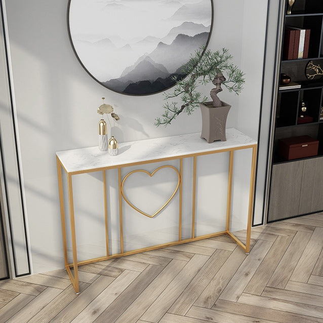 31.5-inch Tall Marble Console Table Modern 1-shelf Accent Table for Hall