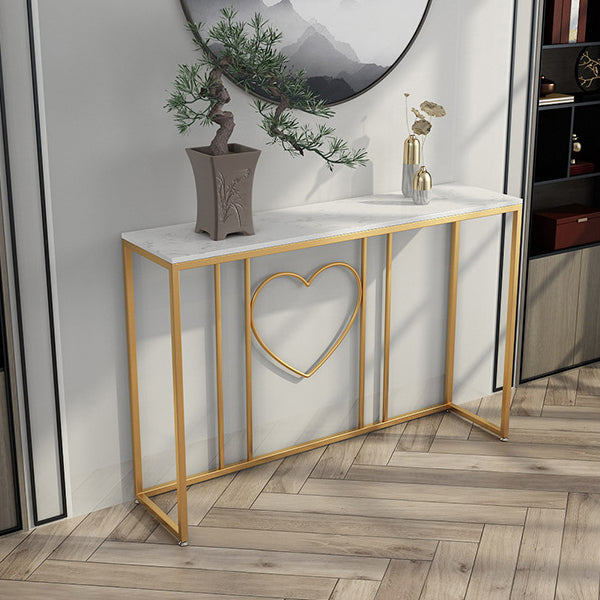 31.5-inch Tall Marble Console Table Modern 1-shelf Accent Table for Hall