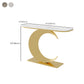 31.5 "H Glam Mal Half Moon Consola Acento de acento Tabla de consola de acabado antiguo
