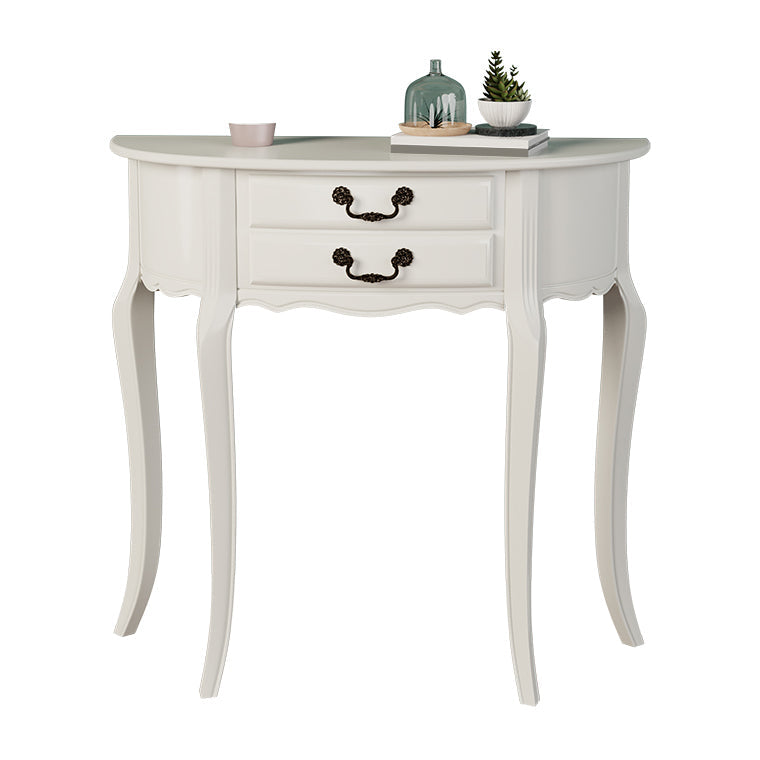 35.43 "Mesa de consola de 2 cavadores de altura Mada de madera maciza Mesa Fin de Media Luna para Hall