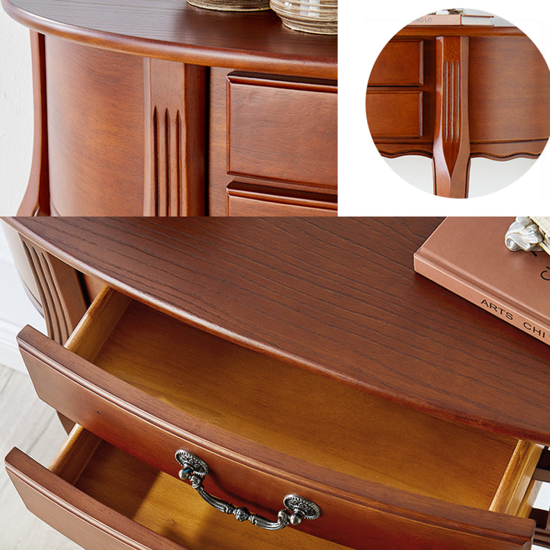 35.43 "Mesa de consola de 2 cavadores de altura Mada de madera maciza Mesa Fin de Media Luna para Hall